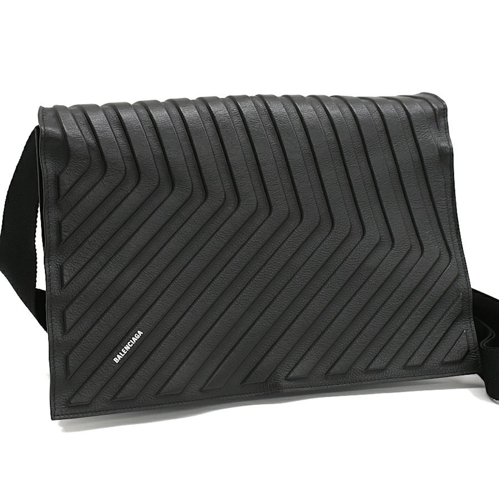 Balenciaga Car Flap Shoulder Bag Messenger Leather Black